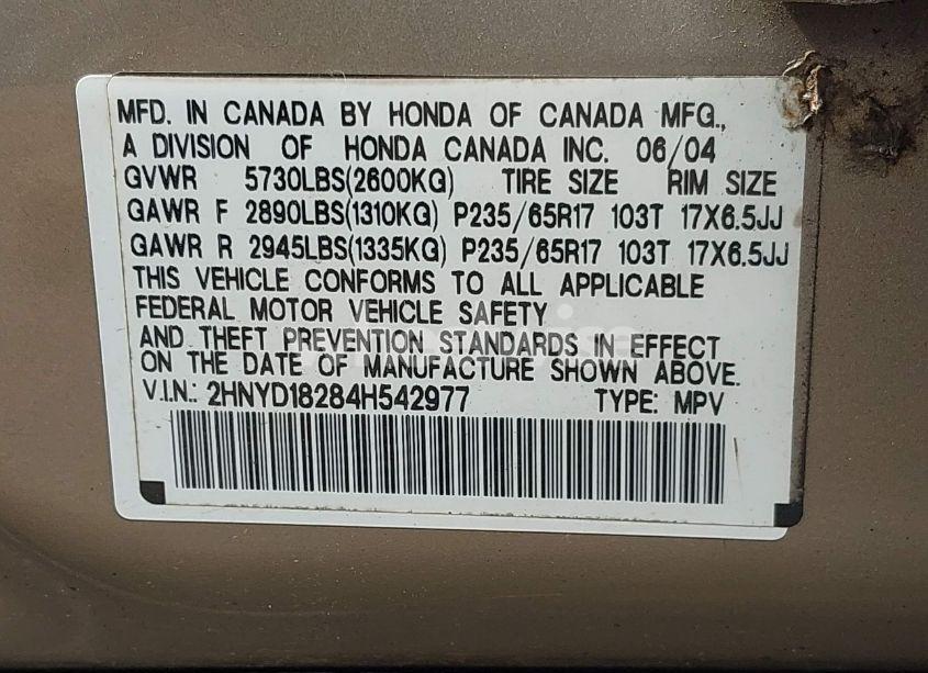 Photo 9 of 2004 Acura Mdx (VIN 2HNYD18284H542977)