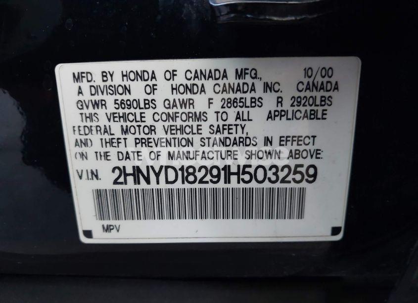 Photo 9 of 2001 Acura Mdx N/A (VIN 2HNYD18291H503259)