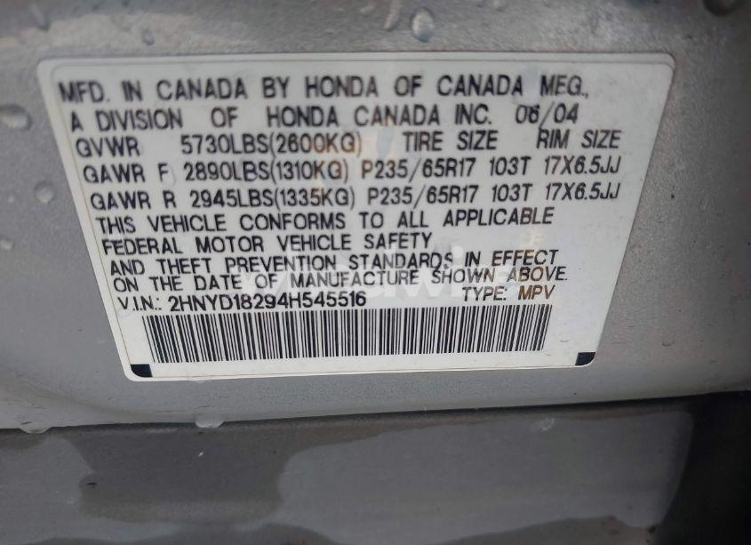Photo 9 of 2004 Acura Mdx (VIN 2HNYD18294H545516)