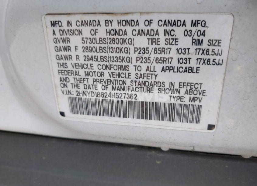 Photo 9 of 2004 Acura Mdx (VIN 2HNYD18624H527362)