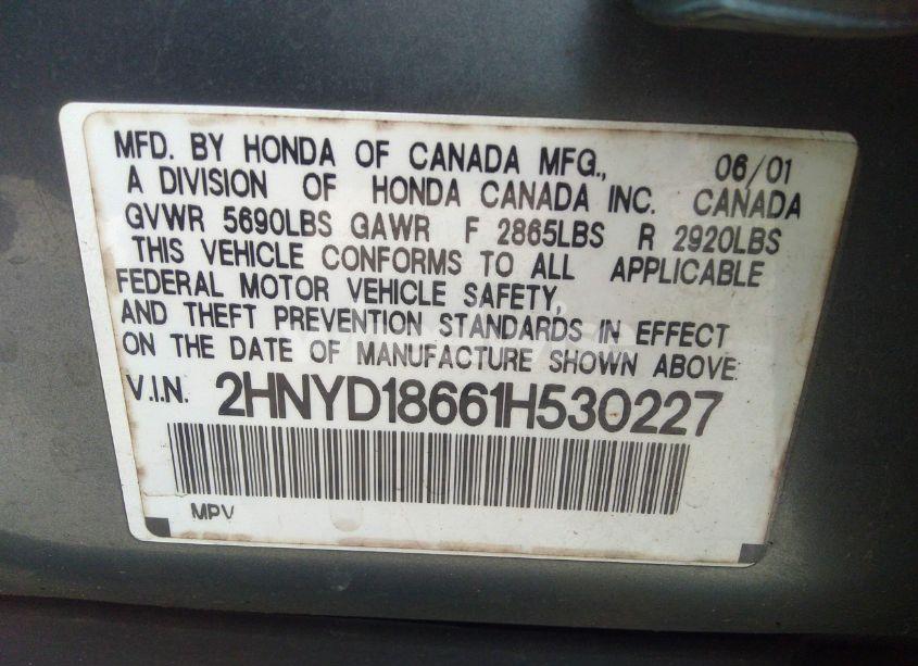 Photo 9 of 2001 Acura Mdx N/A (VIN 2HNYD18661H530227)