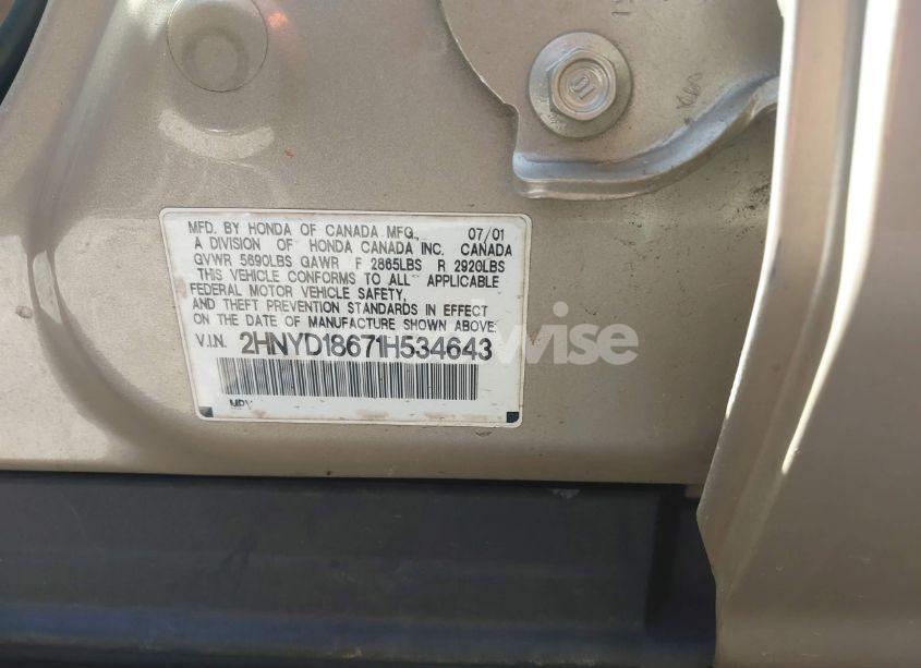 Photo 9 of 2001 Acura Mdx N/A (VIN 2HNYD18671H534643)