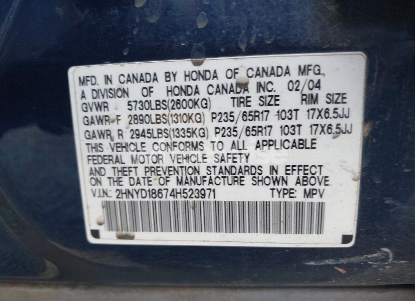 Photo 9 of 2004 Acura Mdx (VIN 2HNYD18674H523971)