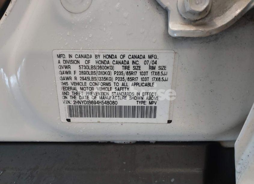 Photo 9 of 2004 Acura Mdx (VIN 2HNYD18694H548080)