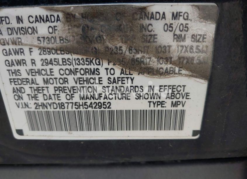 Photo 9 of 2005 Acura Mdx N/A (VIN 2HNYD18775H542952)