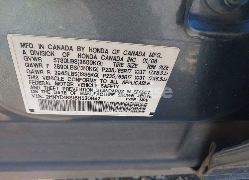 Photo 9 of 2006 Acura Mdx (VIN 2HNYD18816H520942)