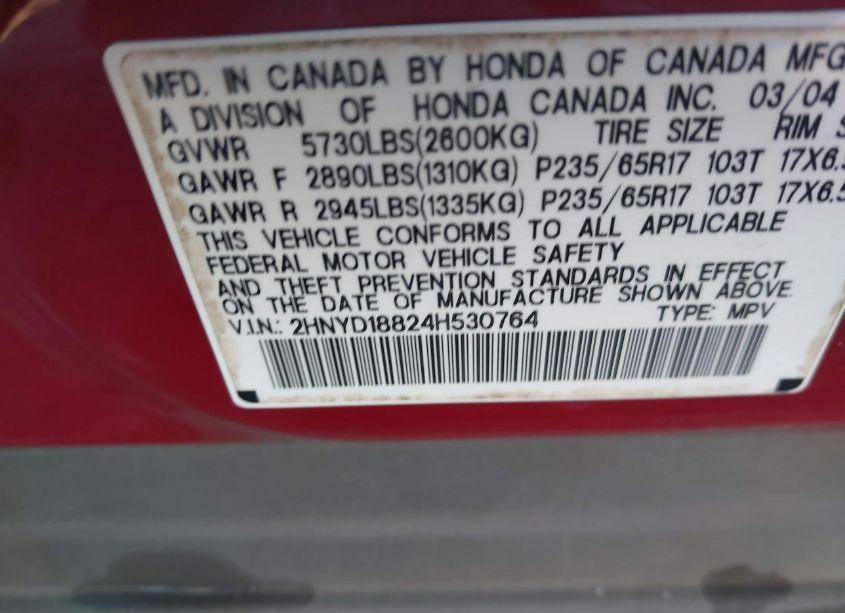 Photo 9 of 2004 Acura Mdx (VIN 2HNYD18824H530764)