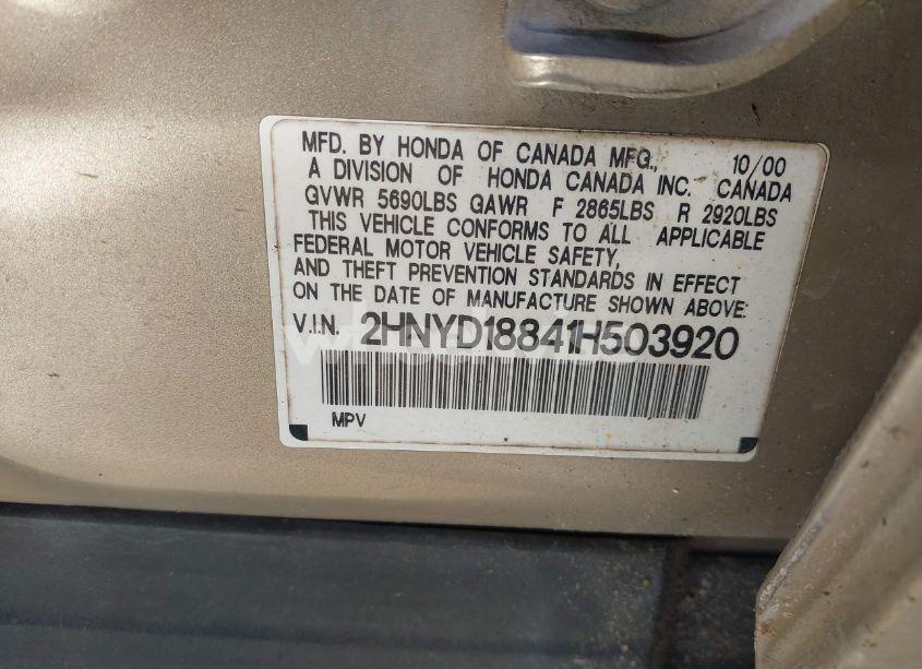 Photo 9 of 2001 Acura Mdx N/A (VIN 2HNYD18841H503920)
