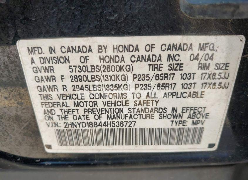 Photo 9 of 2004 Acura Mdx (VIN 2HNYD18844H536727)