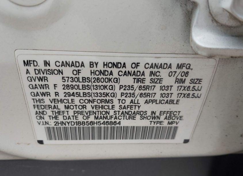 Photo 9 of 2006 Acura Mdx (VIN 2HNYD18856H546864)