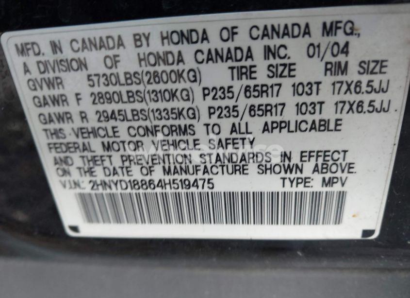 Photo 9 of 2004 Acura Mdx (VIN 2HNYD18864H519475)