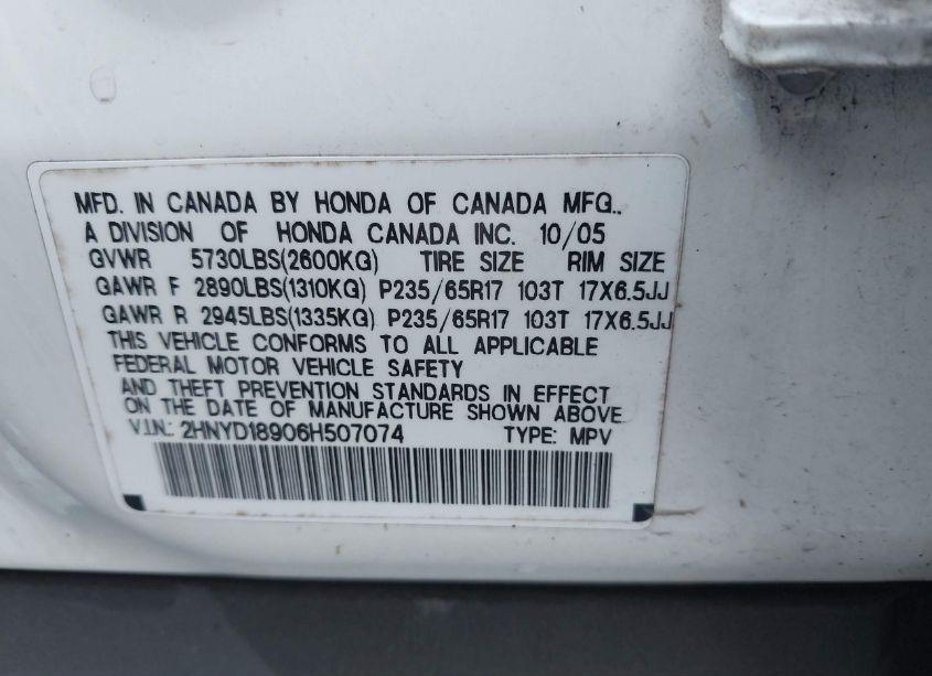Photo 9 of 2006 Acura Mdx (VIN 2HNYD18906H507074)