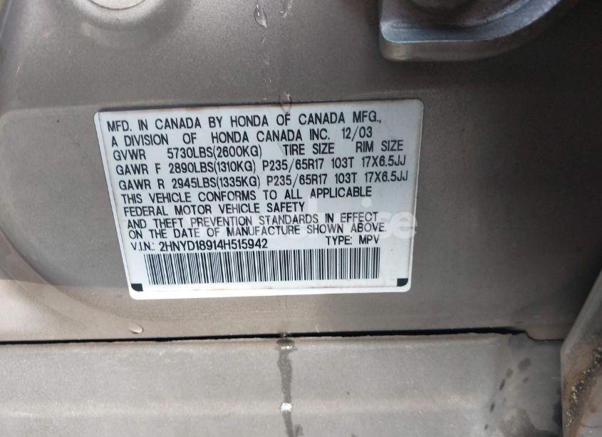 Photo 9 of 2004 Acura Mdx (VIN 2HNYD18914H515942)