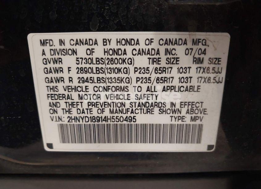 Photo 9 of 2004 Acura Mdx (VIN 2HNYD18914H550495)