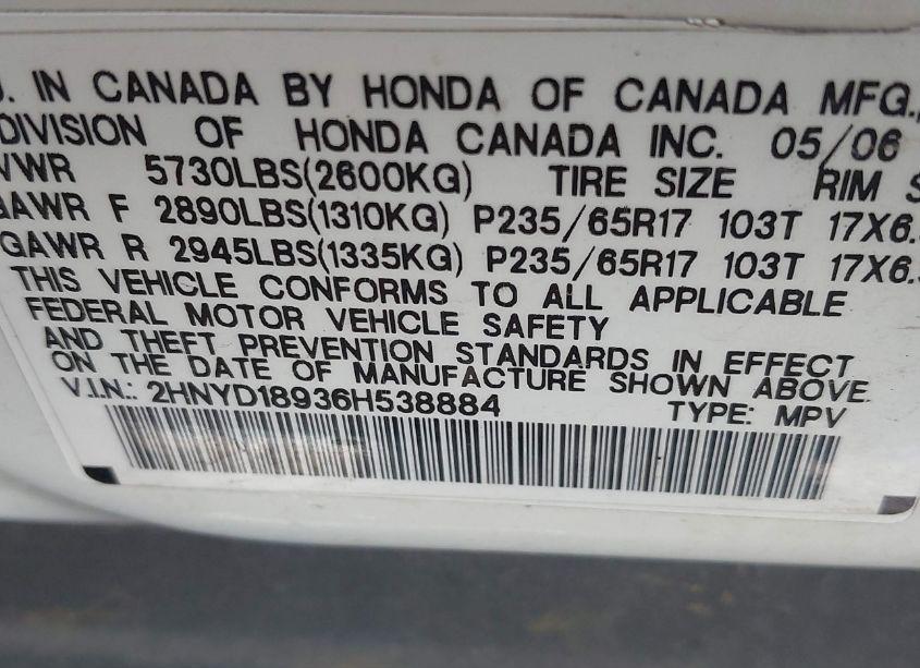 Photo 9 of 2006 Acura Mdx (VIN 2HNYD18936H538884)