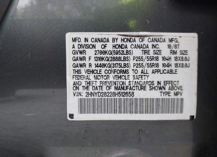 Photo 9 of 2008 Acura Mdx N/A (VIN 2HNYD28228H512658)