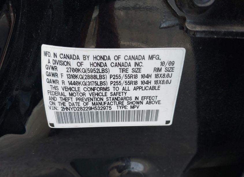 Photo 9 of 2009 Acura Mdx N/A (VIN 2HNYD28229H532975)