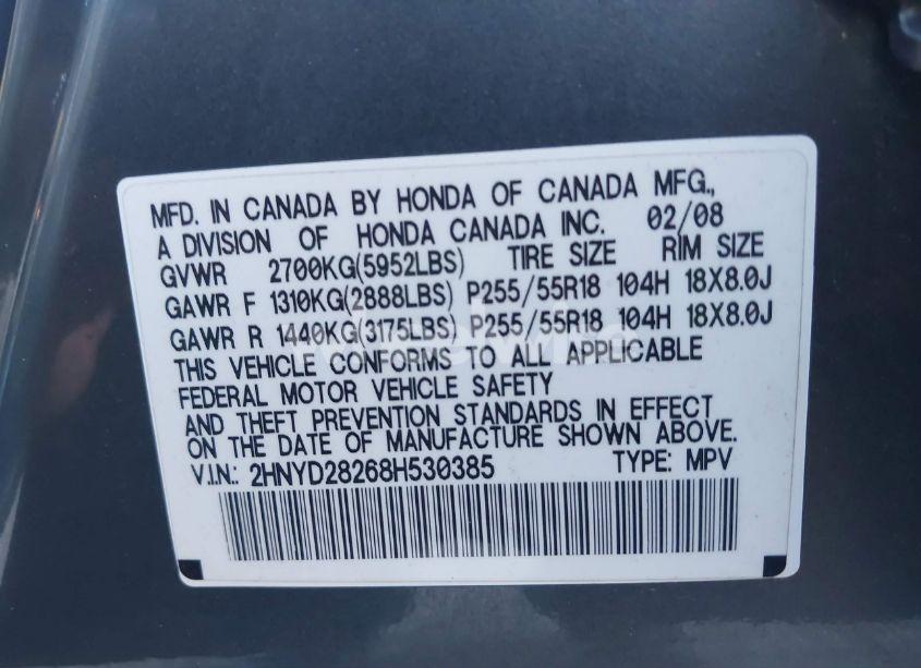 Photo 9 of 2008 Acura Mdx (VIN 2HNYD28268H530385)