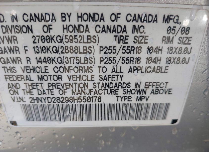 Photo 9 of 2008 Acura Mdx (VIN 2HNYD28298H550176)