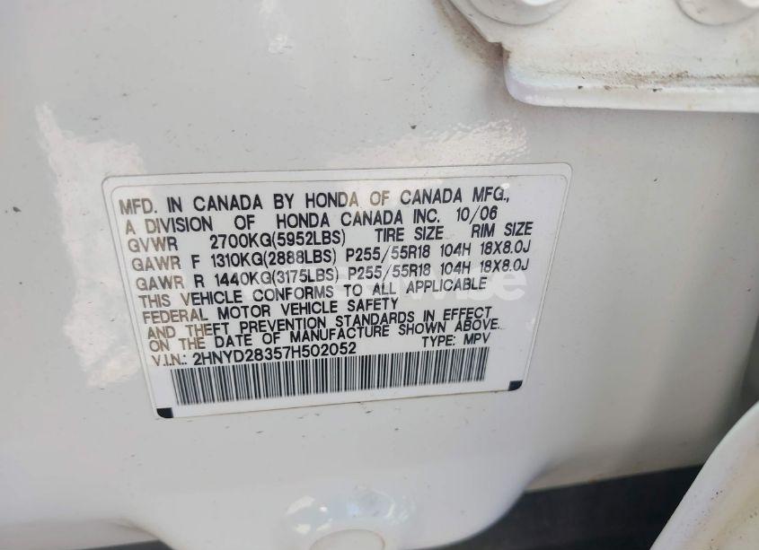 Photo 9 of 2007 Acura Mdx TECHNOLOGY PACKAGE (VIN 2HNYD28357H502052)
