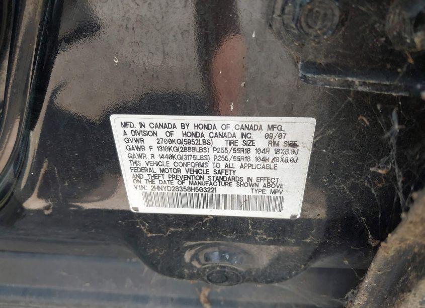 Photo 9 of 2008 Acura Mdx TECHNOLOGY PACKAGE (VIN 2HNYD28358H503221)