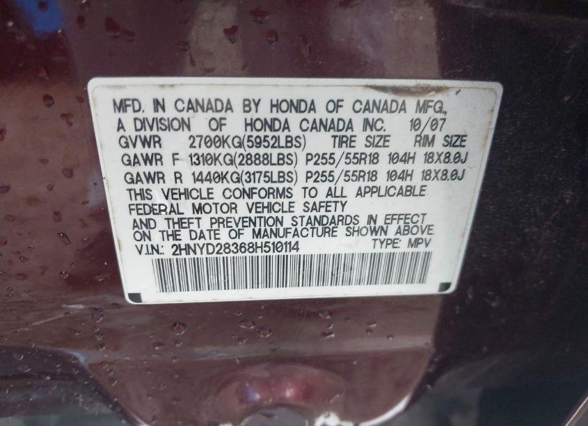 Photo 9 of 2008 Acura Mdx TECHNOLOGY PACKAGE (VIN 2HNYD28368H510114)