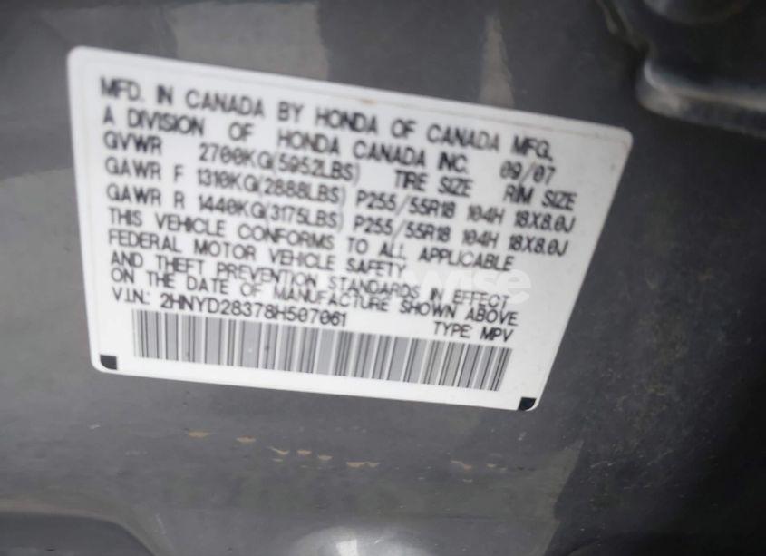 Photo 9 of 2008 Acura Mdx TECHNOLOGY PACKAGE (VIN 2HNYD28378H507061)