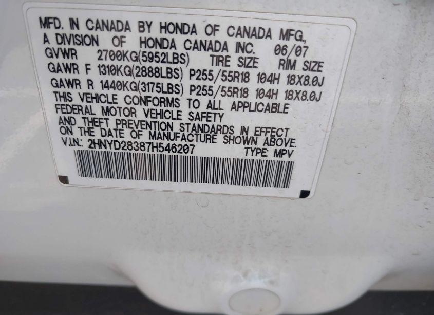 Photo 9 of 2007 Acura Mdx TECHNOLOGY PACKAGE (VIN 2HNYD28387H546207)