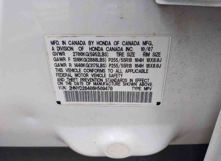 Photo 9 of 2008 Acura Mdx TECHNOLOGY PACKAGE (VIN 2HNYD28408H509470)