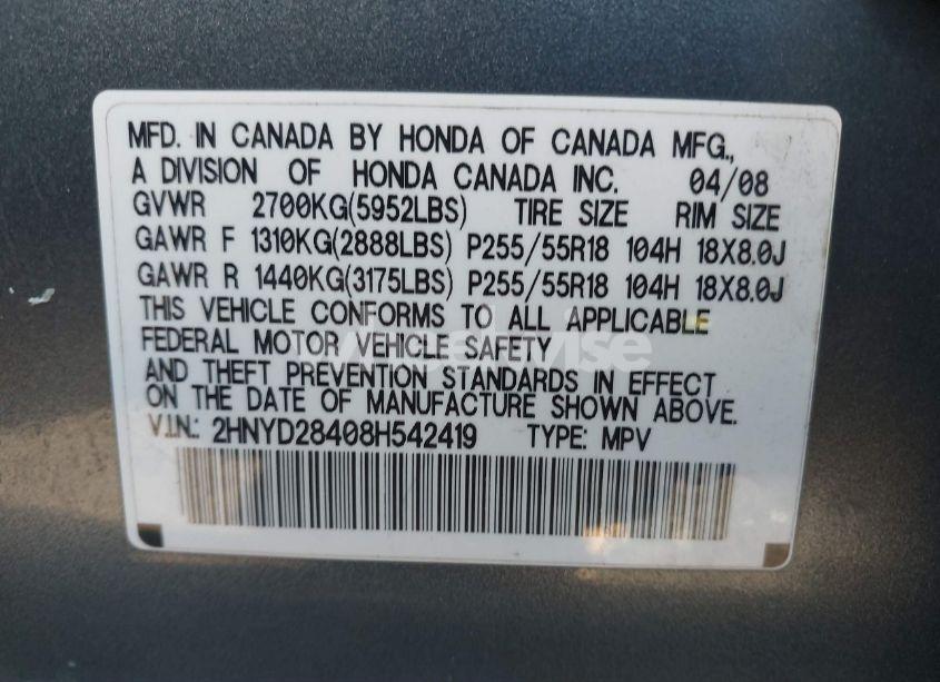 Photo 9 of 2008 Acura Mdx TECHNOLOGY PACKAGE (VIN 2HNYD28408H542419)