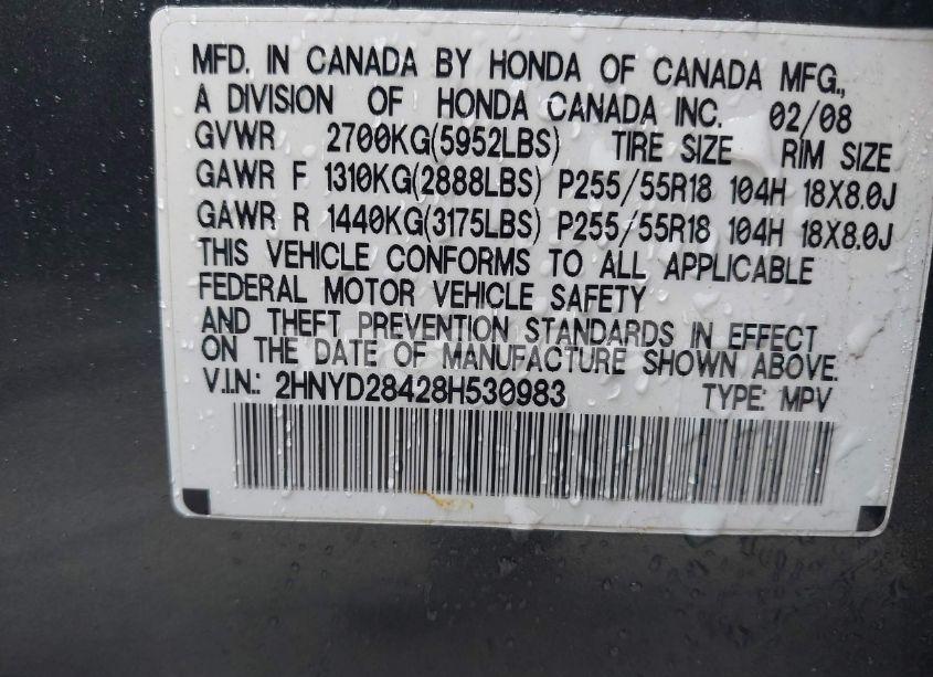 Photo 9 of 2008 Acura Mdx TECHNOLOGY PACKAGE (VIN 2HNYD28428H530983)