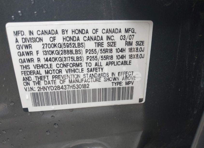 Photo 9 of 2007 Acura Mdx TECHNOLOGY PACKAGE (VIN 2HNYD28437H530182)