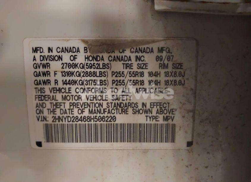 Photo 9 of 2008 Acura Mdx TECHNOLOGY PACKAGE (VIN 2HNYD28468H506220)