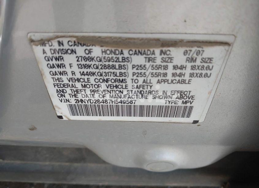 Photo 9 of 2007 Acura Mdx TECHNOLOGY PACKAGE (VIN 2HNYD28487H549567)