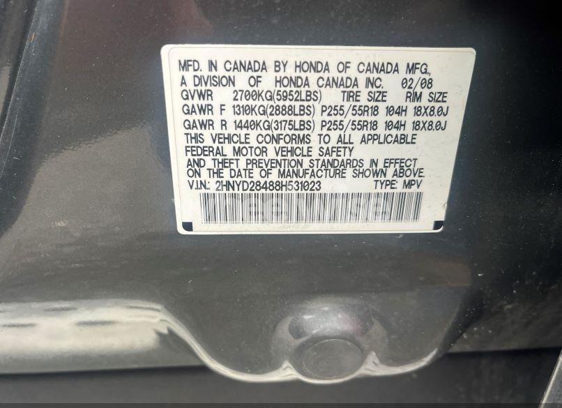 Photo 8 of 2008 Acura Mdx TECHNOLOGY PACKAGE (VIN 2HNYD28488H531023)