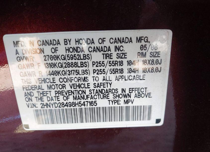 Photo 9 of 2008 Acura Mdx TECHNOLOGY PACKAGE (VIN 2HNYD28498H547165)
