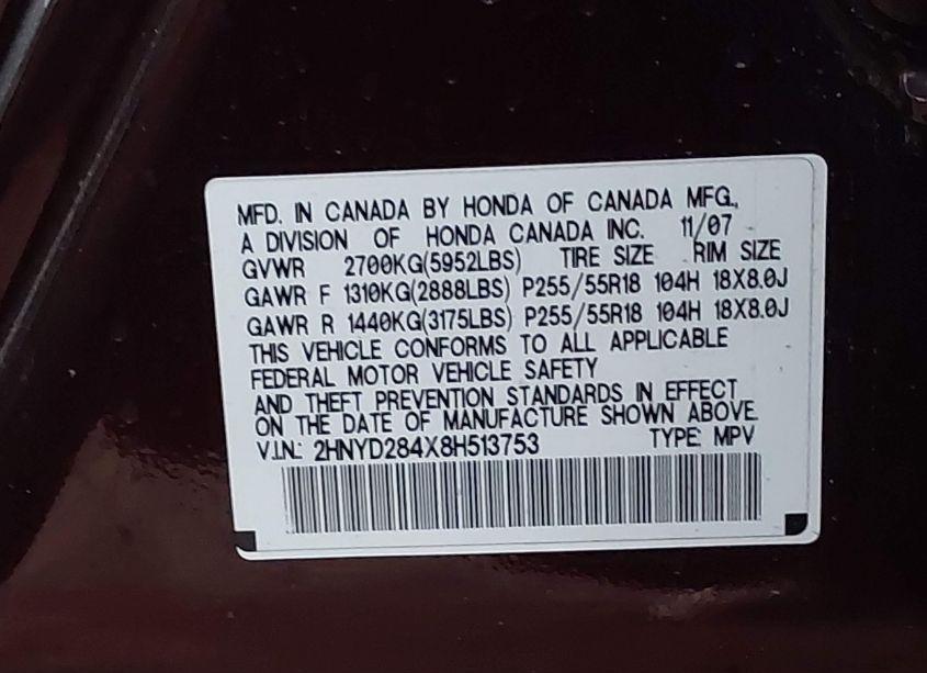 Photo 9 of 2008 Acura Mdx TECHNOLOGY PACKAGE (VIN 2HNYD284X8H513753)