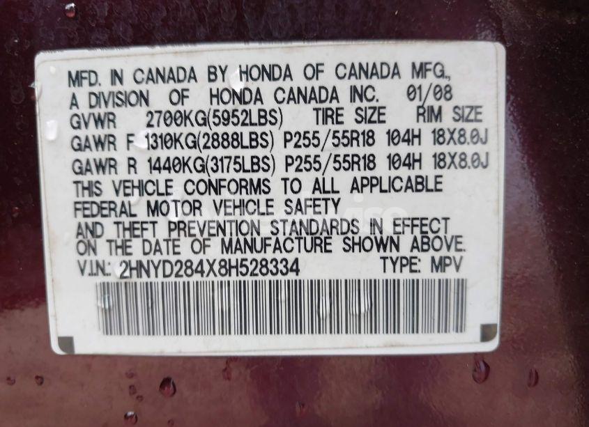 Photo 9 of 2008 Acura Mdx TECHNOLOGY PACKAGE (VIN 2HNYD284X8H528334)