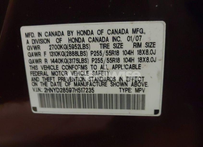Photo 9 of 2007 Acura Mdx SPORT PACKAGE (VIN 2HNYD28597H517235)