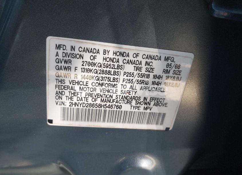 Photo 9 of 2008 Acura Mdx TECHNOLOGY PACKAGE (VIN 2HNYD28658H546760)