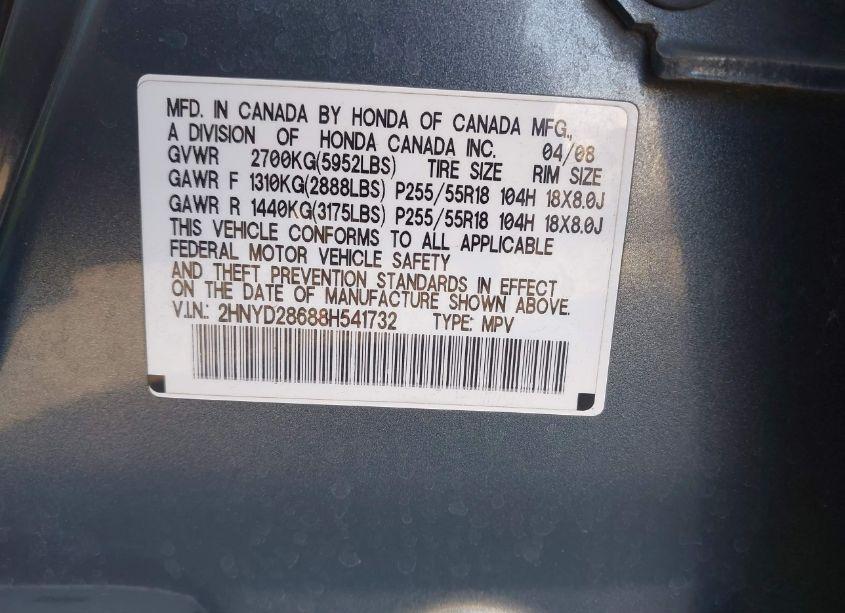 Photo 8 of 2008 Acura Mdx TECHNOLOGY PACKAGE (VIN 2HNYD28688H541732)