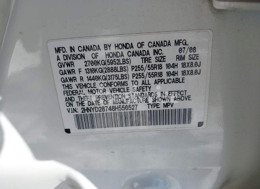 Photo 9 of 2008 Acura Mdx SPORT PACKAGE (VIN 2HNYD28748H556527)