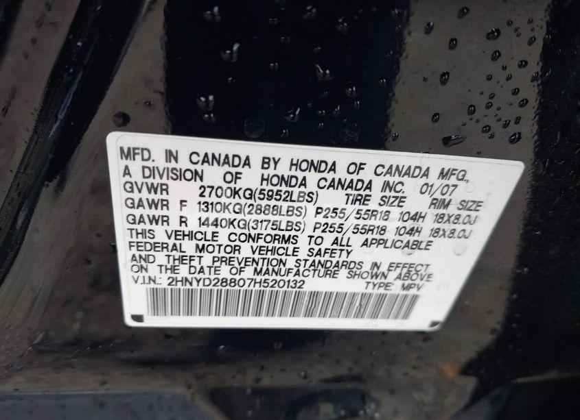 Photo 9 of 2007 Acura Mdx SPORT PACKAGE (VIN 2HNYD28807H520132)