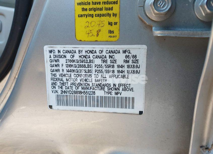 Photo 9 of 2008 Acura Mdx SPORT PACKAGE (VIN 2HNYD28818H551228)