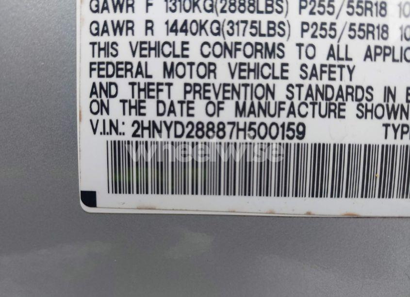 Photo 9 of 2007 Acura Mdx SPORT PACKAGE (VIN 2HNYD28887H500159)