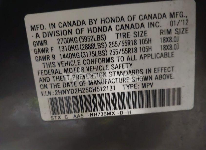 Photo 9 of 2012 Acura Mdx (VIN 2HNYD2H25CH512131)