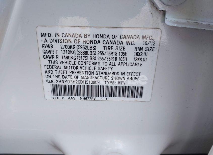 Photo 9 of 2013 Acura Mdx (VIN 2HNYD2H26DH510809)