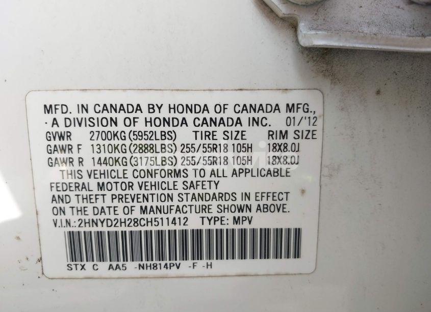 Photo 9 of 2012 Acura Mdx (VIN 2HNYD2H28CH511412)