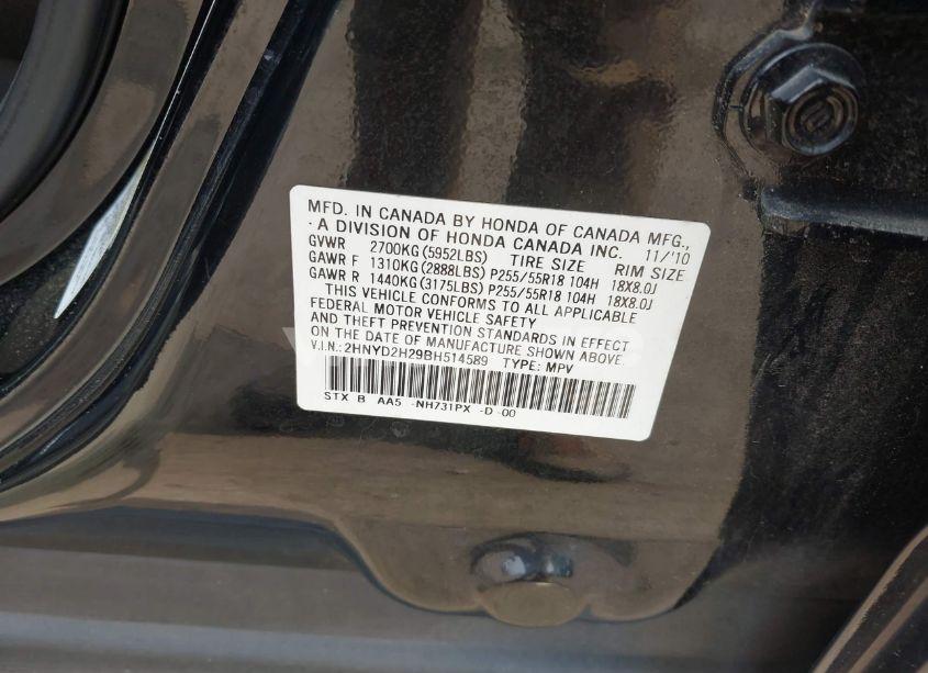 Photo 9 of 2011 Acura Mdx (VIN 2HNYD2H29BH514589)