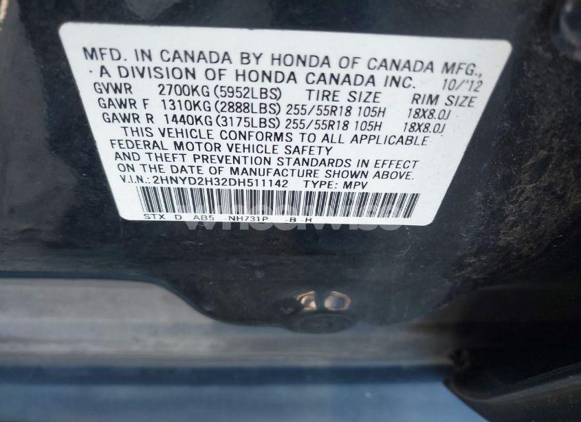 Photo 9 of 2013 Acura Mdx TECHNOLOGY PACKAGE (VIN 2HNYD2H32DH511142)